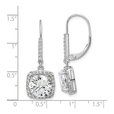 Sterling Silver CZ Leverback Earrings – view 7