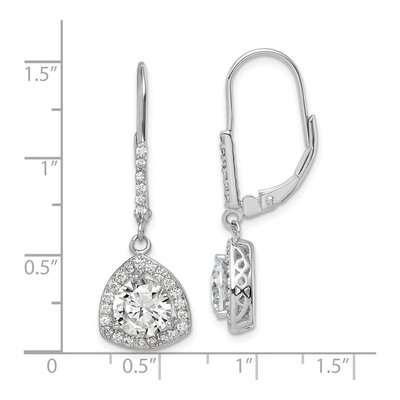 Sterling Silver CZ Leverback Earrings – view 5