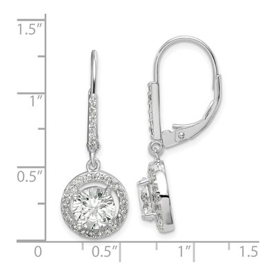 Sterling Silver CZ Leverback Earrings – view 7