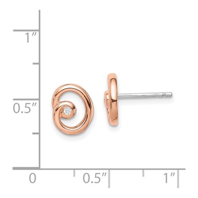 Sterling Silver CZ Swirl Button Earrings – view 5