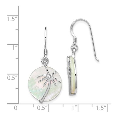 Sterling Silver Mother of Pearl Palm Tree Dangle Earrings – view 5
