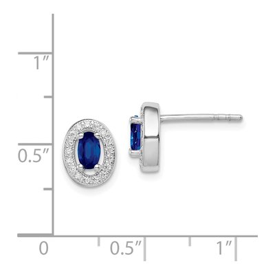 Sterling Silver CZ Oval Stud Earrings – view 5
