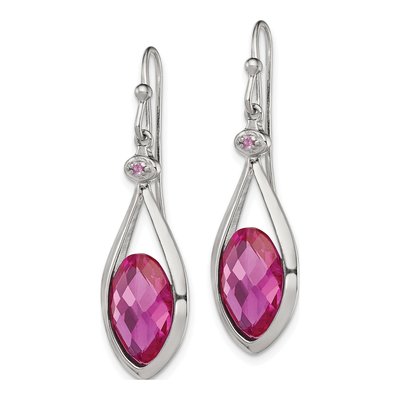 Sterling Silver Pink Dangle Earrings – view 3