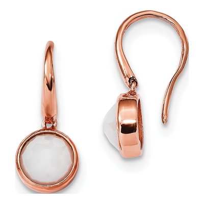 Rose Gold-Plated Sterling Silver CZ Dangle Earrings
