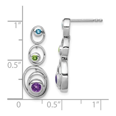 Sterling Silver Amethyst & Peridot Dangle Earrings – view 5