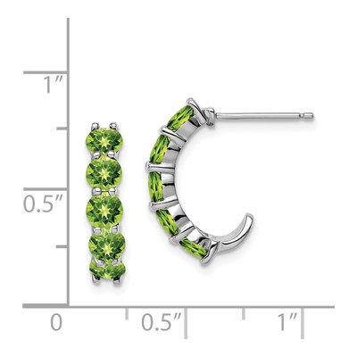 Sterling Silver 19mm Peridot J- Hoop Earrings – view 5