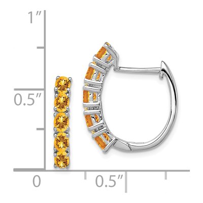 Sterling Silver 20mm Citrine Huggie Hoop Earrings – view 5