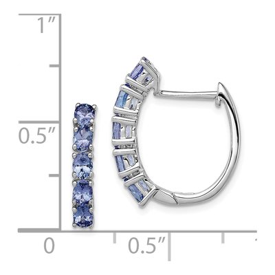 Sterling Silver 20mm Tanzanite Huggie Hoop Earrings – view 5