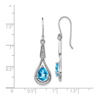 Sterling Silver Sky Blue Topaz & CZ Dangle Earrings – view 5