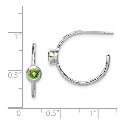 Sterling Silver 19mm Peridot Hoop Earrings – view 5