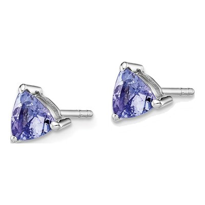 Sterling Silver 5mm Tanzanite Trillion Stud Earrings – view 3