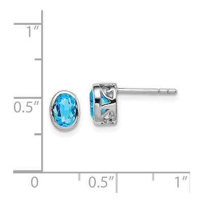 Sterling Silver Sky Blue Topaz Oval Stud Earrings – view 5
