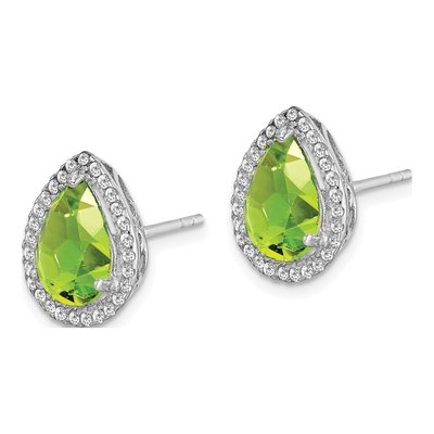 Sterling Silver CZ Stud Earrings – view 3