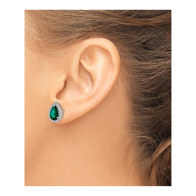 Sterling Silver CZ Stud Earrings – view 4