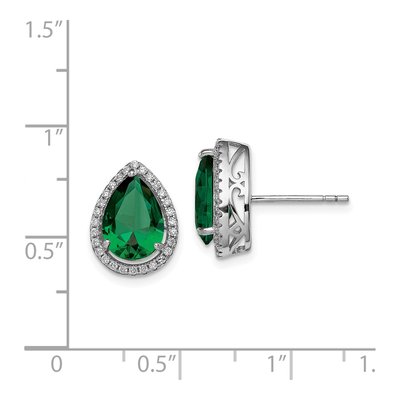 Sterling Silver CZ Stud Earrings – view 5
