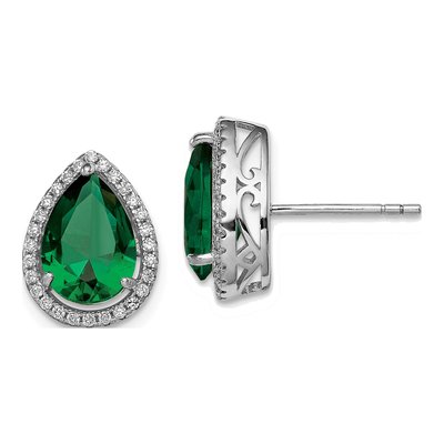 Sterling Silver CZ Stud Earrings
