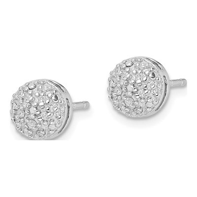 Sterling Silver 1/10 ct tw Diamond Button Stud Earrings – view 3