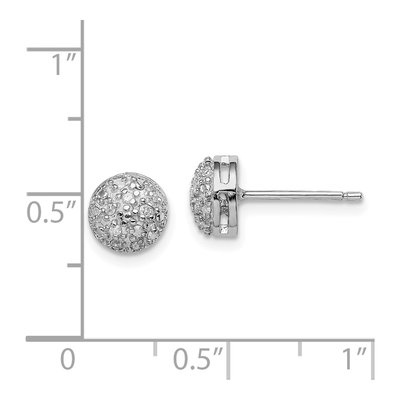 Sterling Silver 1/10 ct tw Diamond Button Stud Earrings – view 5