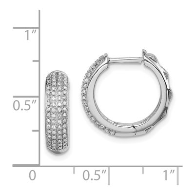 Sterling Silver 0.35 ct tw 16mm Diamond Huggie Hoop Earrings – view 5