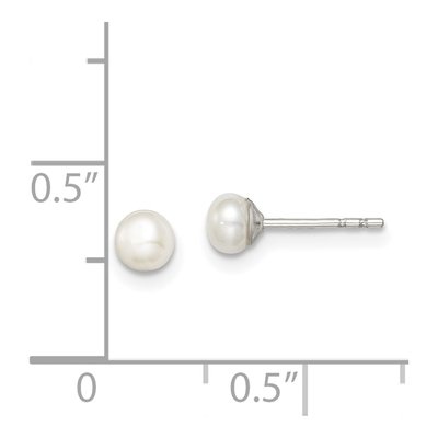 Sterling Silver Freshwater Cultured Pearl Button Stud Earrings – view 5