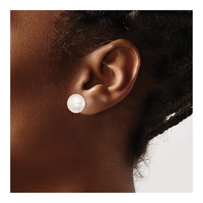 Sterling Silver Freshwater Cultured Pearl Button Stud Earrings – view 4