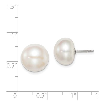 Sterling Silver Freshwater Cultured Pearl Button Stud Earrings – view 5