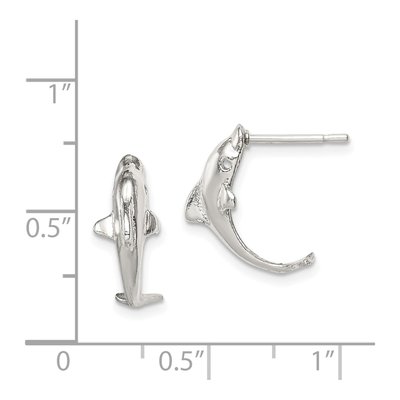 Sterling Silver Dolphin Mini Stud Earrings – view 5