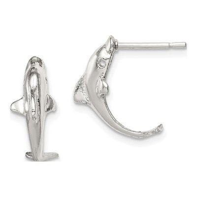 Sterling Silver Dolphin Mini Stud Earrings