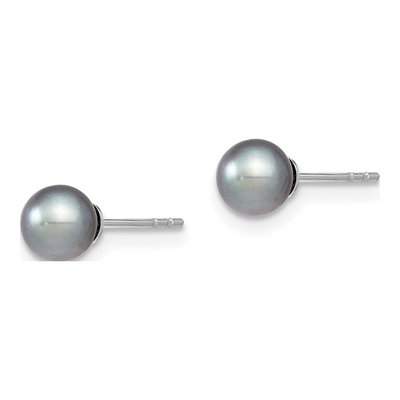 Sterling Silver Grey Freshwater Pearl Post Earrings – view 3