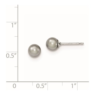 Sterling Silver Grey Freshwater Pearl Post Earrings – view 5