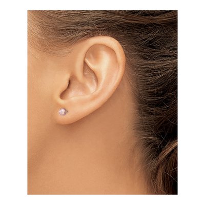 Sterling Silver Round Purple Freshwater Cultured Pearl Stud Earrings – view 4