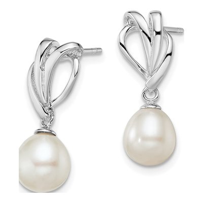 Sterling Silver Freshwater Cultured Pearl Dangle Earrings – view 3