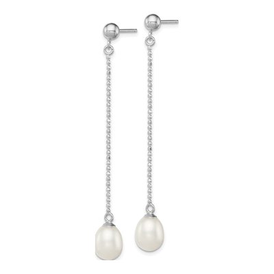 Sterling Silver Freshwater Cultured Pearl Dangle Earrings – view 3