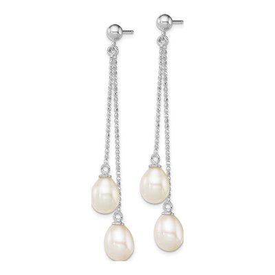 Sterling Silver Freshwater Cultured Pearl Dangle Earrings – view 3
