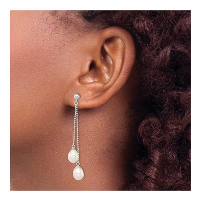 Sterling Silver Freshwater Cultured Pearl Dangle Earrings – view 4