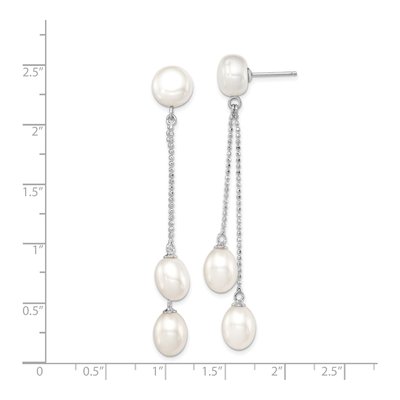 Sterling Silver Freshwater Cultured Pearl Dangle Earrings – view 5