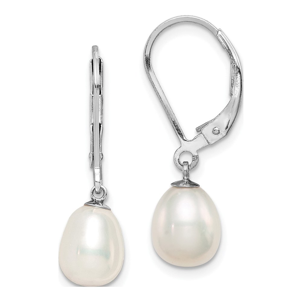 Sterling Silver Freshwater Pearl Leverback Earrings