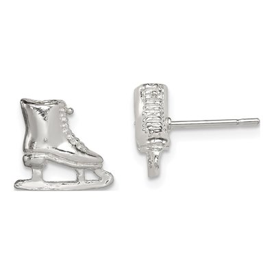 Sterling Silver Ice Skate Mini Stud Earrings