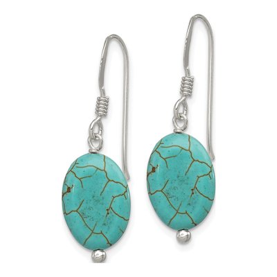 Sterling Silver Blue Magnesite Dangle Earrings – view 3