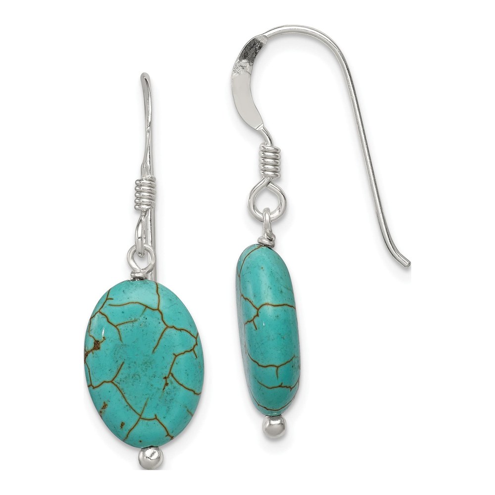 Sterling Silver Blue Magnesite Dangle Earrings