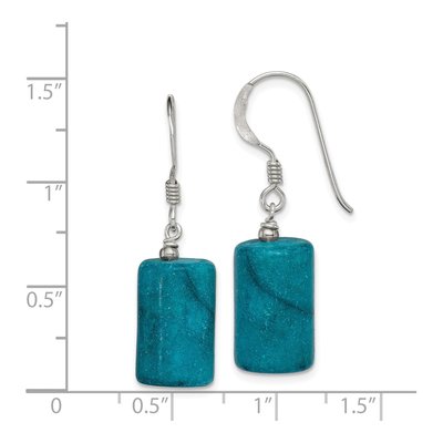 Sterling Silver Blue Jasper Rectangle Dangle Earrings – view 5