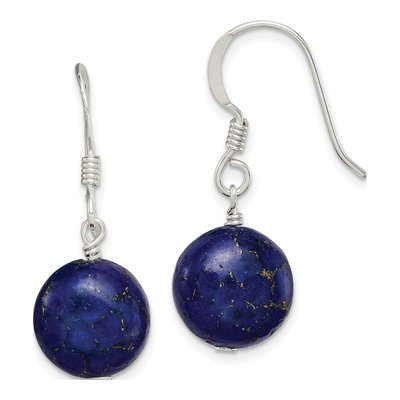 Sterling Silver Reconstructed Lapis Dangle Earrings