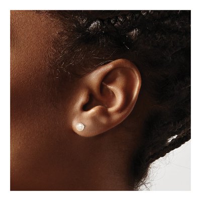 Sterling Silver Pink Freshwater Cultured Pearl Girls' Button Stud Earrings – view 3
