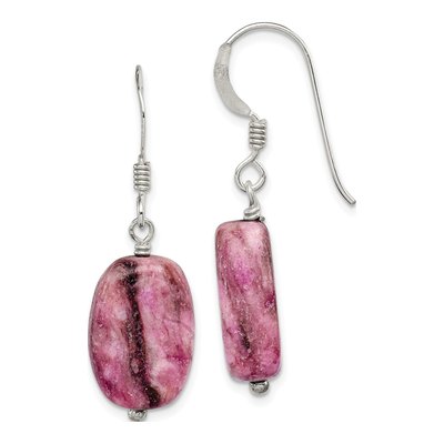 Sterling Silver Purple Jasper Dangle Earrings