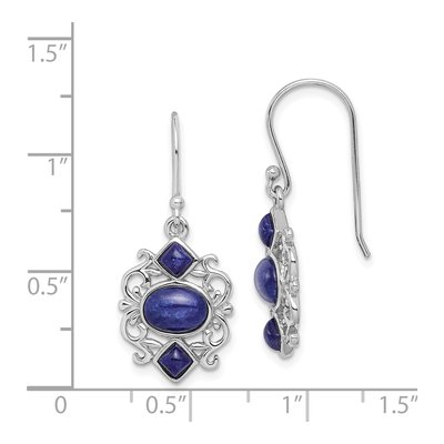 Sterling Silver Filigree Lapis Dangle Earrings – view 5