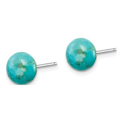 Sterling Silver Button Pearl, Turquoise & Agate Earring Set – view 5