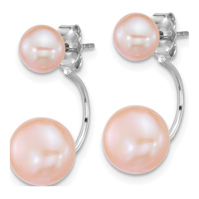 Sterling Silver Pink Freshwater Cultured Pearl Dangle Earrings – view 2