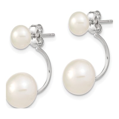 Sterling Silver Freshwater Cultured Pearl Front-Back Dangle Earrings – view 3