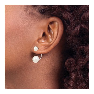 Sterling Silver Freshwater Cultured Pearl Front-Back Dangle Earrings – view 4
