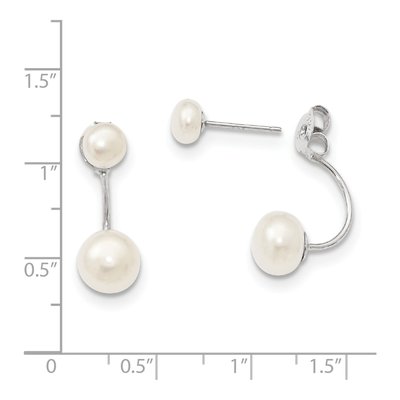 Sterling Silver Freshwater Cultured Pearl Front-Back Dangle Earrings – view 5